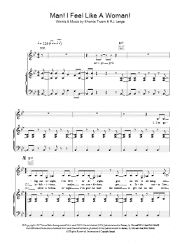 page one of Man! I Feel Like A Woman! (Piano, Vocal & Guitar Chords)