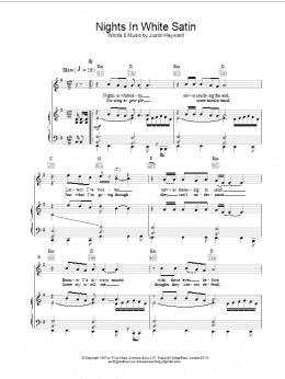 page one of Nights In White Satin (Piano, Vocal & Guitar Chords (Right-Hand Melody))