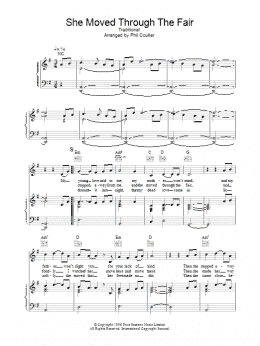 page one of She Moved Through The Fair (Piano, Vocal & Guitar Chords)