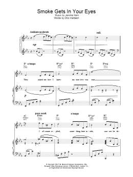 page one of Smoke Gets In Your Eyes (from Roberta) (Piano, Vocal & Guitar Chords (Right-Hand Melody))