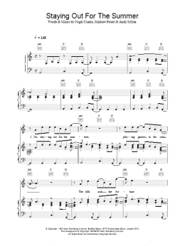 page one of Staying Out For The Summer (Piano, Vocal & Guitar Chords)