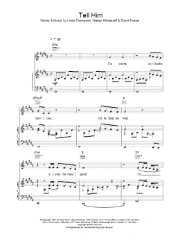 page one of Tell Him (Piano, Vocal & Guitar Chords (Right-Hand Melody))