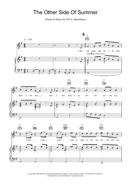 page one of The Other Side Of Summer (Piano, Vocal & Guitar Chords)
