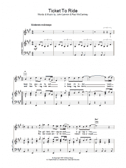 page one of Ticket To Ride (Piano, Vocal & Guitar Chords)