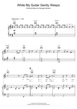 page one of While My Guitar Gently Weeps (Piano, Vocal & Guitar Chords (Right-Hand Melody))