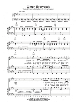 page one of C'mon Everybody (Piano, Vocal & Guitar Chords)