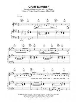 page one of Cruel Summer (Piano, Vocal & Guitar Chords)