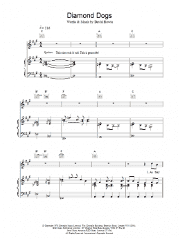 page one of Diamond Dogs (Piano, Vocal & Guitar Chords)