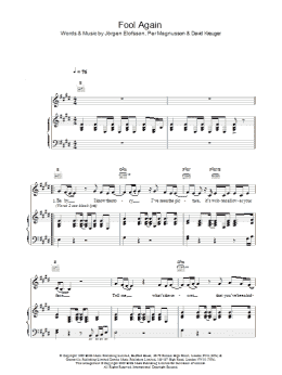 page one of Fool Again (Piano, Vocal & Guitar Chords)