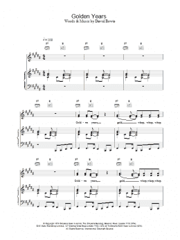 page one of Golden Years (Piano, Vocal & Guitar Chords)