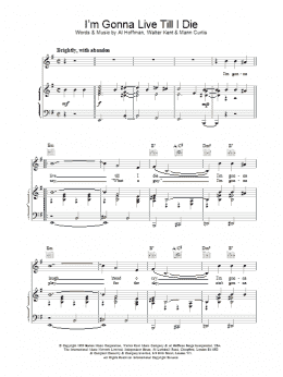 page one of I'm Gonna Live Till I Die (Piano, Vocal & Guitar Chords)
