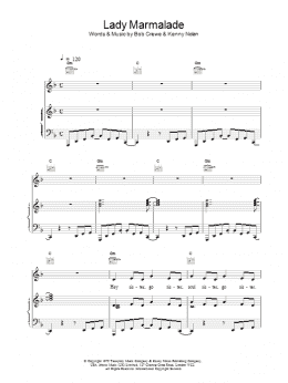 page one of Lady Marmalade (Piano, Vocal & Guitar Chords)
