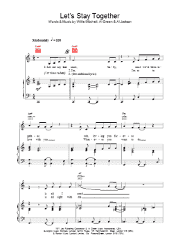 page one of Let's Stay Together (Piano, Vocal & Guitar Chords)