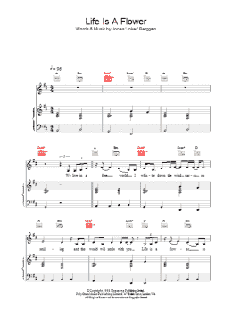 page one of Life is a Flower (Piano, Vocal & Guitar Chords)