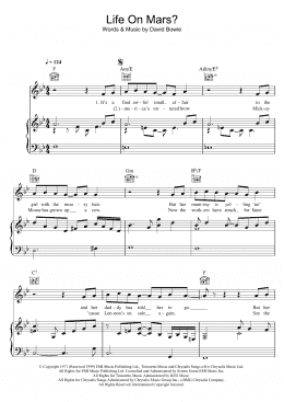 page one of Life On Mars? (Piano, Vocal & Guitar Chords)