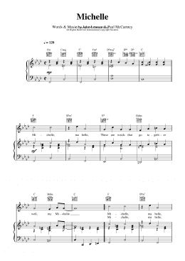 page one of Michelle (Piano, Vocal & Guitar Chords)