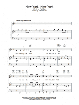 page one of New York, New York (Piano, Vocal & Guitar Chords (Right-Hand Melody))