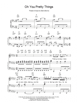 page one of Oh! You Pretty Things (Piano, Vocal & Guitar Chords)