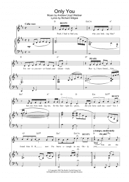 page one of Only You (from Starlight Express) (Piano, Vocal & Guitar Chords)