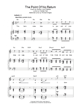 page one of The Point Of No Return (from The Phantom Of The Opera) (Piano, Vocal & Guitar Chords)