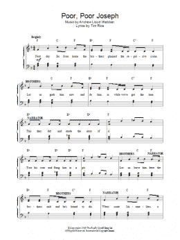 page one of Poor Poor Joseph (Piano, Vocal & Guitar Chords)