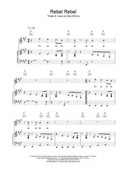 page one of Rebel Rebel (Piano, Vocal & Guitar Chords)