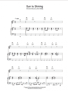 page one of Sun Is Shining (Piano, Vocal & Guitar Chords)