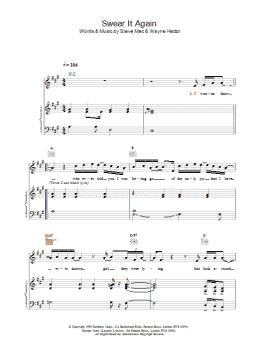 page one of Swear It Again (Piano, Vocal & Guitar Chords)