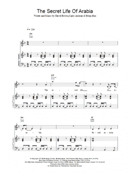 page one of The Secret Life Of Arabia (Piano, Vocal & Guitar Chords)