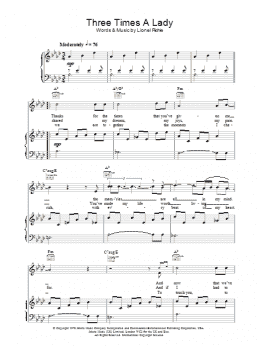 page one of Three Times A Lady (Piano, Vocal & Guitar Chords)