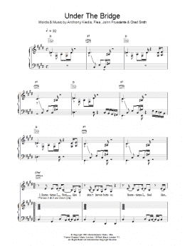 page one of Under The Bridge (Piano, Vocal & Guitar Chords)