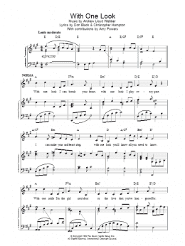 page one of With One Look (Piano, Vocal & Guitar Chords (Right-Hand Melody))