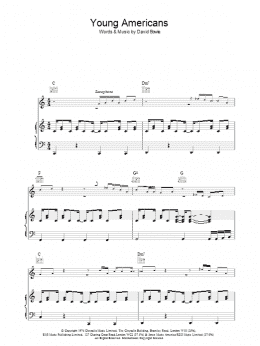 page one of Young Americans (Piano, Vocal & Guitar Chords)