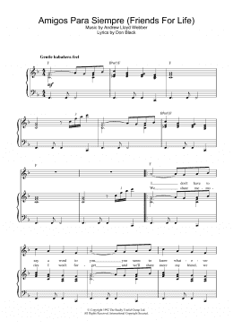 page one of Amigos Para Siempre (Friends For Life) (Piano, Vocal & Guitar Chords (Right-Hand Melody))