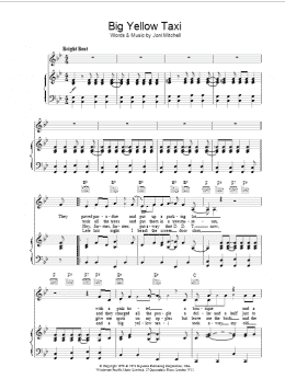 page one of Big Yellow Taxi (Piano, Vocal & Guitar Chords (Right-Hand Melody))