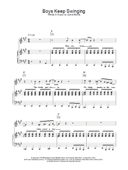 page one of Boys Keep Swinging (Piano, Vocal & Guitar Chords)