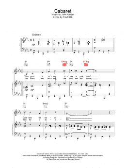 page one of Cabaret (Piano, Vocal & Guitar Chords)