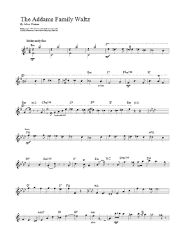 page one of Addams Family Waltz (Lead Sheet / Fake Book)