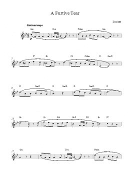 page one of A Furtive Tear (Lead Sheet / Fake Book)