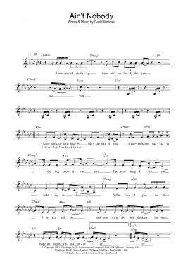 page one of Ain't Nobody (Lead Sheet / Fake Book)