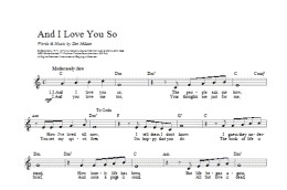 page one of And I Love You So (Lead Sheet / Fake Book)