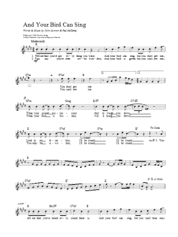 page one of And Your Bird Can Sing (Lead Sheet / Fake Book)
