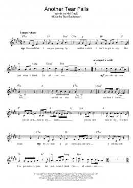 page one of Another Tear Falls (Lead Sheet / Fake Book)