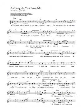 page one of As Long As You Love Me (Lead Sheet / Fake Book)