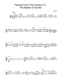 page one of The Barber Of Seville Overture (Lead Sheet / Fake Book)