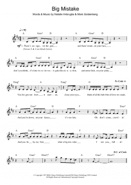 page one of Big Mistake (Lead Sheet / Fake Book)