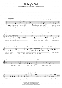 page one of Bobby's Girl (Lead Sheet / Fake Book)
