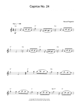 page one of Caprice No. 24 (Lead Sheet / Fake Book)