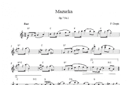 page one of Mazurka Op7 No1 (Lead Sheet / Fake Book)