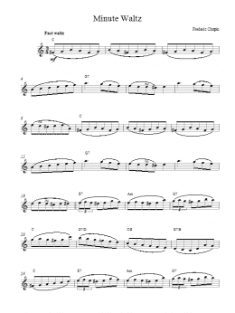 page one of Minute Waltz (Lead Sheet / Fake Book)